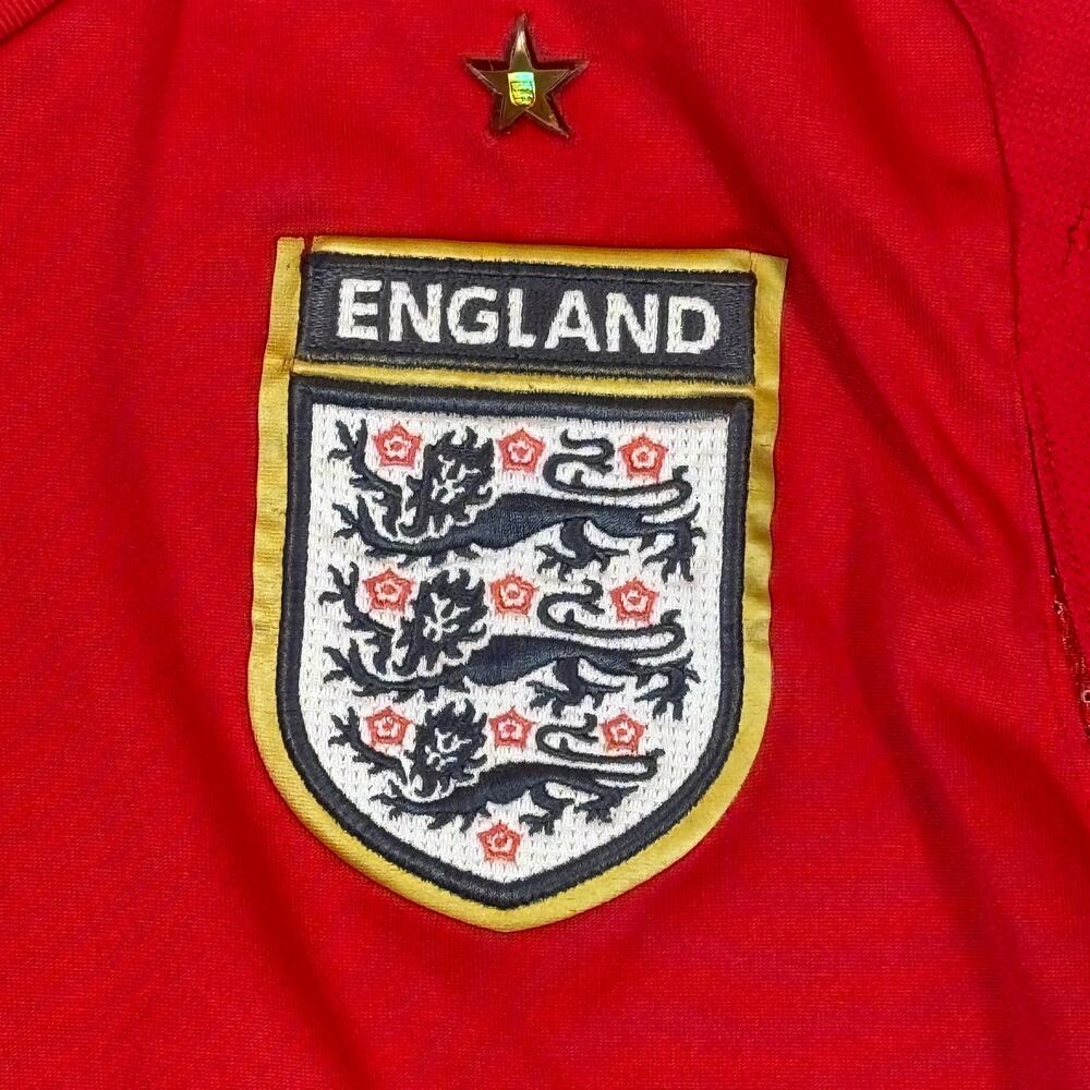 England 2006-2008 Away Football T Shirt Small Red Umbro #8 Frank Lampard - Picture 8 of 15